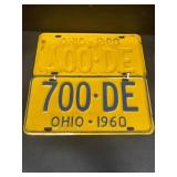 1960 Ohio license plates match set