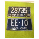 1963 Ohio license plate plates