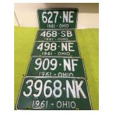 1961 Ohio license plate plates
