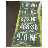 1961 Ohio license plates