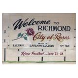 Richmond Rose Festival sign, original