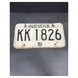 1951 Indiana match set license plate plates