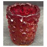 Red glass toothpick holder