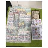 1977 cloth calendar, doll patterns, and the art