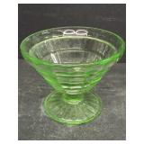 Uranium glass sherbet dish