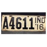 1916 Indiana license plate