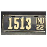 1922 Indiana license plate