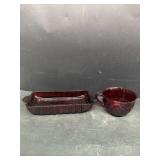 Ruby, red teacup and serving dish