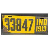 1913 Indiana license plate