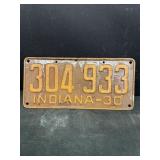 1930 Indiana license plate