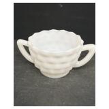 Milk, glass, sugar dish