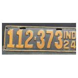 1924 Indiana license plate