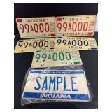 1960s 1970s Indiana sample license plate plates