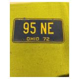 1972 match set of license plate plates, Ohio
