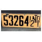 1921 Indiana license plate