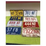 Ohio license plate plates 1965 through 1972