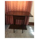 Mahogany 1-drawer Drop-leaf Stand