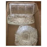 (2) Flats Crystal Dishes