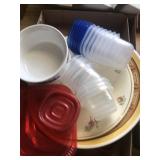 (5) Flats-Canister Jars, Chicken Basket, Tupperwar