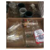 (3) Flats of Glasses & (1) Budweiser Glass