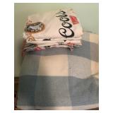 (2) Boxes & (1) tote of Linens