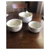 (3) Hull Rose White Bowls
