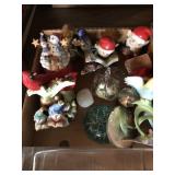 (4) Flats-Glassware, Figurines, Gold Kitchen Set