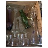 (6) Flats-Glassware, Vases, Knife Set, Home Décor.