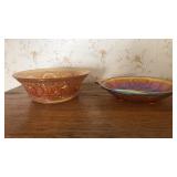2 carnival glass bowls