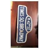 W. 42nd St. cardboard sign vintage