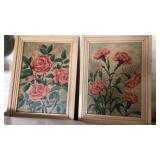 Vintage pair of paint by number painting