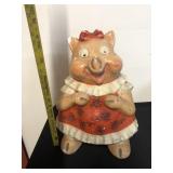 Vintage chalk pig piggy bank-PICK-UP ONLY