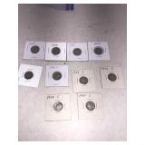 10 silver dimes mercury 1935 1936 1937 1938 1940
