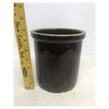 Brown stoneware crock