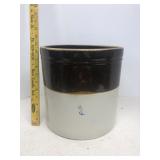 3 gallon brown and white stoneware crock