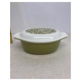 Green oval Pyrex dish