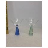 2-Wine glasses with colored stem