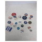 Group of political buttons