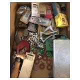 Box of hardware and drill