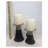 Gold black candle holders