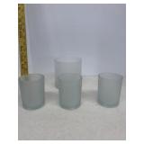 4- glass candle holders