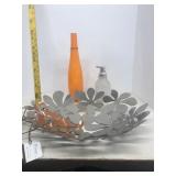 Cut flower bowl orange flower vase soap dispenser