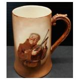 American Beleek Stein Hand-Painted With Monk