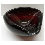 Heavy Red Art Glass Bowl