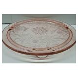 Pink Depression Glass Cake Stand