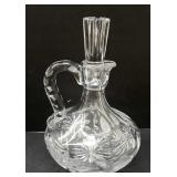 Cut Glass Claret Cruet 8" Tall Very Nice