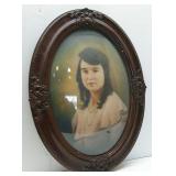 1920s Oval Frame With Picture Of Young Lady