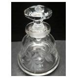 Blown Glass Etched Bottle