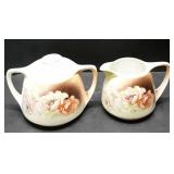 German Hand-Painted Creamer/Sugar