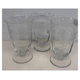 Etched elegant glassware set of three